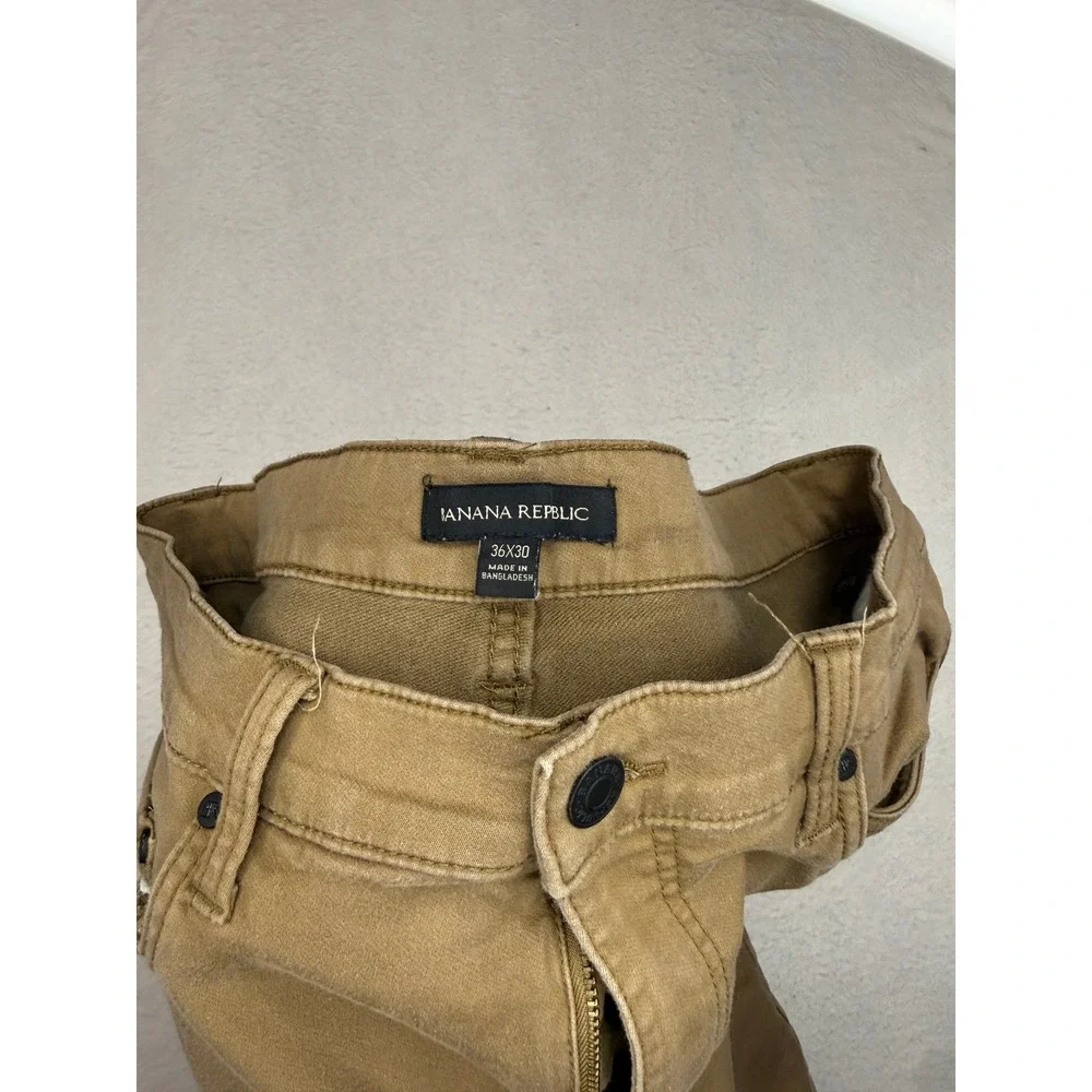 Banana Republic Mens Slim Fit 5-Pocket Chino Pants Tobacco Brown 36x30